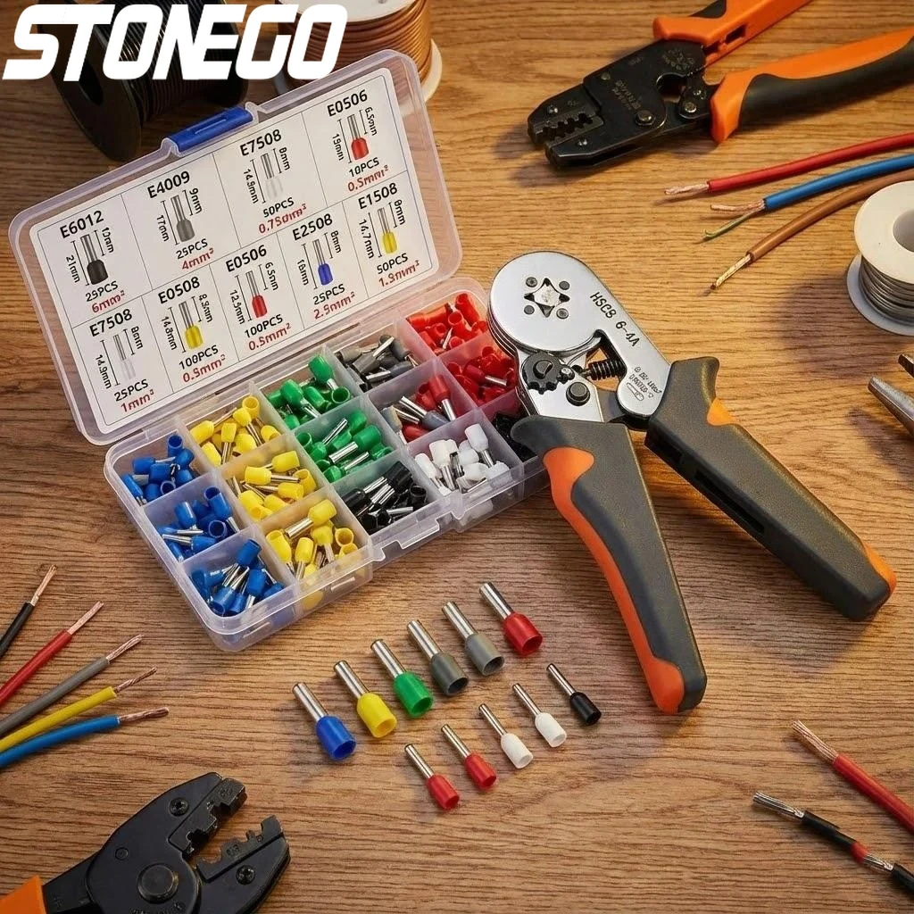 

Инструмент для обжима наконечников STONEGO HSC8 6-4/6-6, электрические обжимные клещи для обжима проводов и трубчатых клемм, ремонт электрических цепей