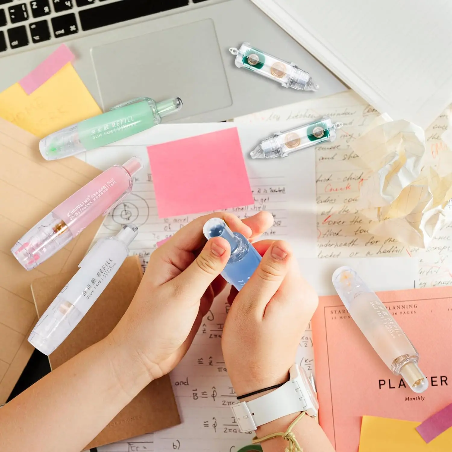 1pc Creative Retractable Point Dispensing Glue Tape - Double-Sided Adhesive Dots Tape for School Crafting, Glue for Crafts