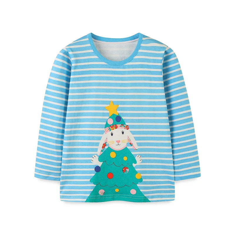 

Children's Striped Long Sleeve Tshirts Cotton Tops for Girls Boys 2-7T Toddler Clothes Autumn Spring Wear