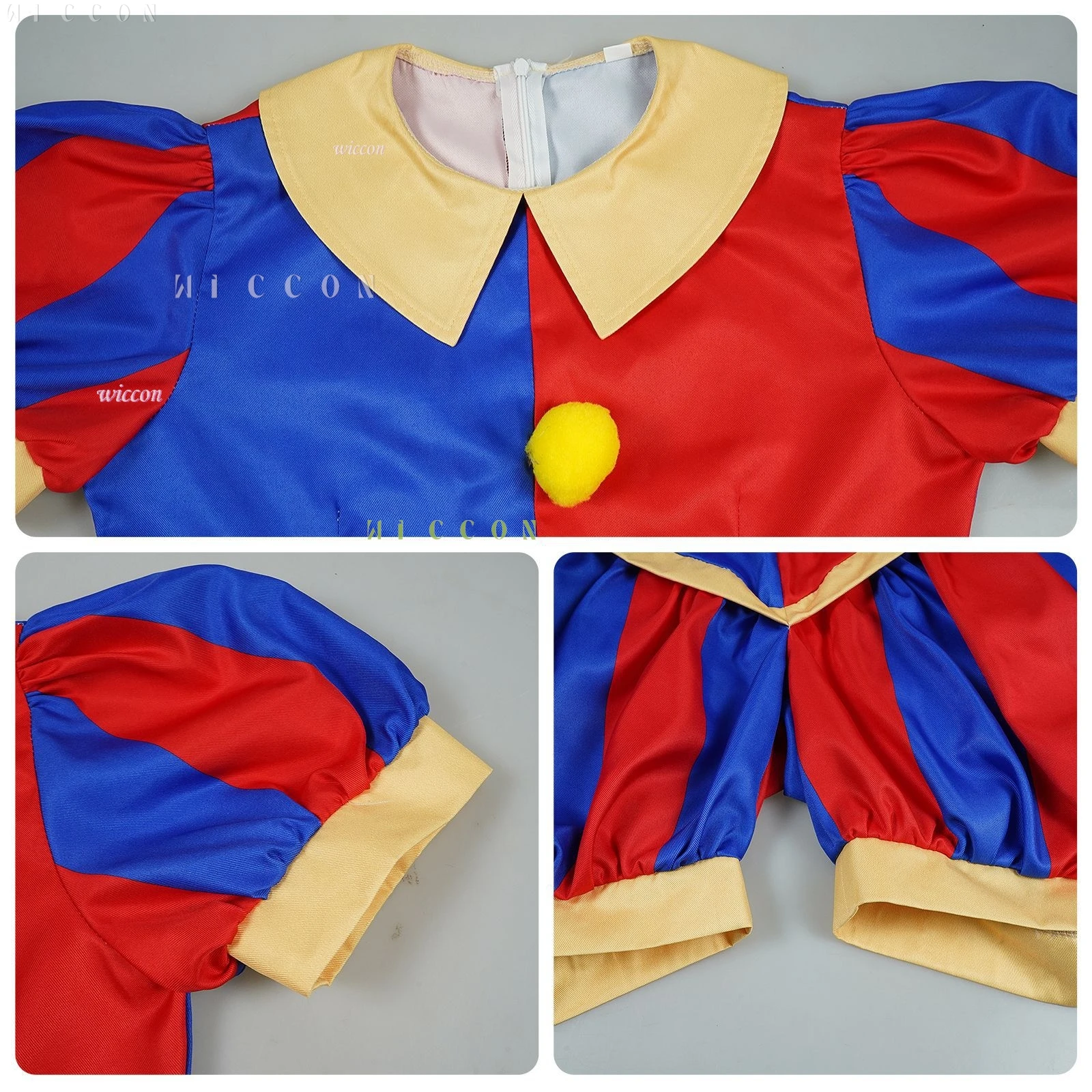 هالوين الكبار الاطفال حجم السيرك مهرج تأثيري مجموعة كاملة زي شعر مستعار Pommni الملابس قبعة نيسيي الأحمر كرنفال الزي الكرتون نظرة