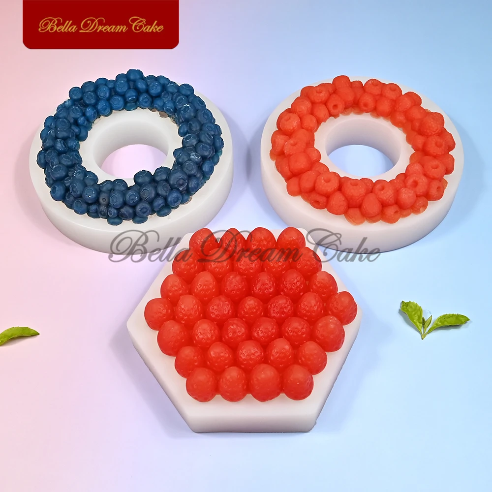 3D Strawberry/Raspberry/Blueberry Design Silicone Mold DIY Fruit Chocolate Mousse Mould Cake Decorating Tools Kitchen Bakeware