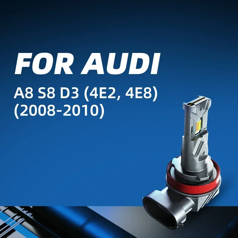 2x Car LED Front Fog Lights Bulbs Dual Colors Switchback White Yellow For AUDI A8 S8 D3 2008 2009 2010 12v ice blue green canbus