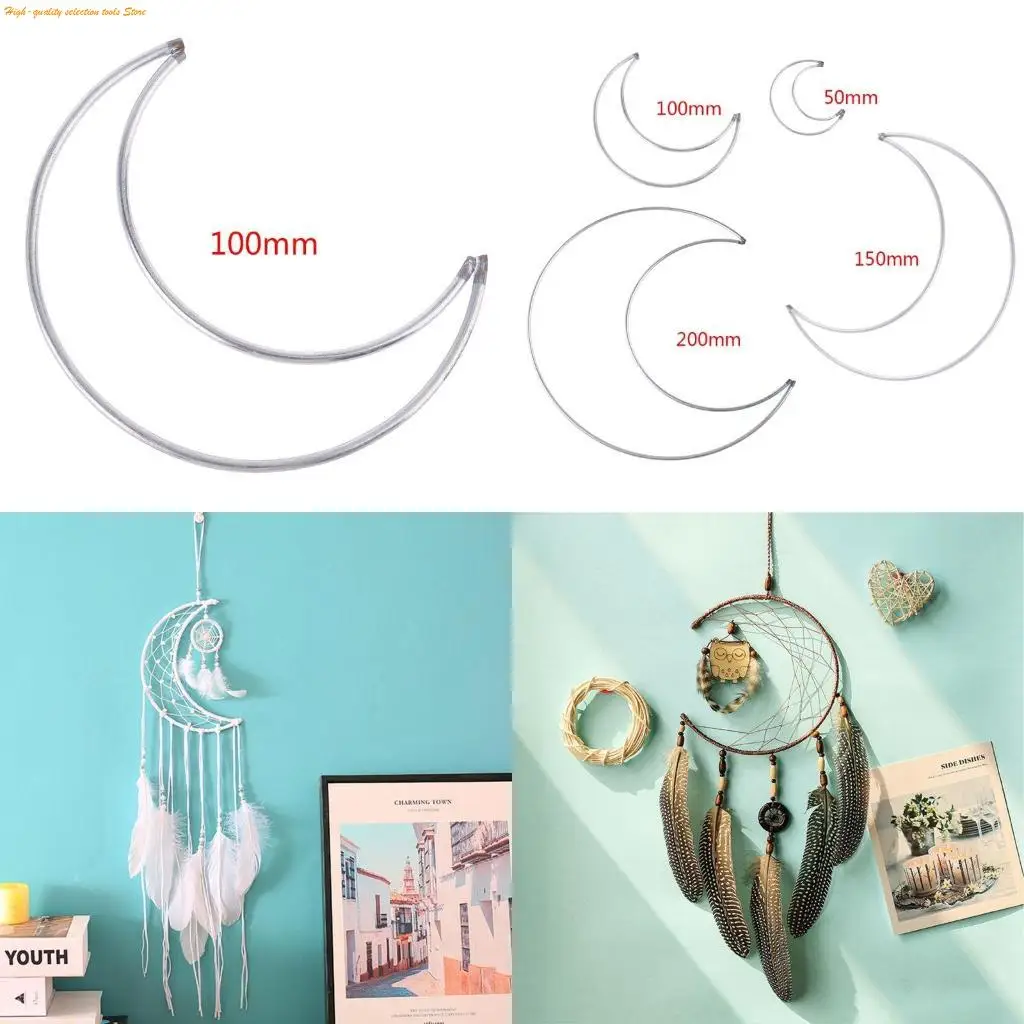203F Moon Dream Catcher Macrame Material DIY Home Living Room Wall Decoration