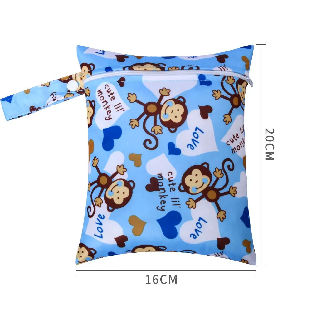 16*20CM Digitale Print Waterdichte Natte Zak - Herbruikbare Menstruatie Opbergtas met Lippenstift Make-up Zak, Ritssluiting