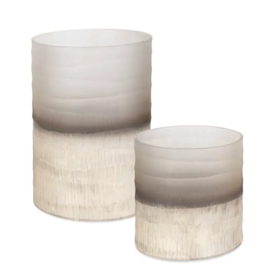Home decor vase set 2 pcs glass matte black elegant tapered silhouette for modern living room or dining table display