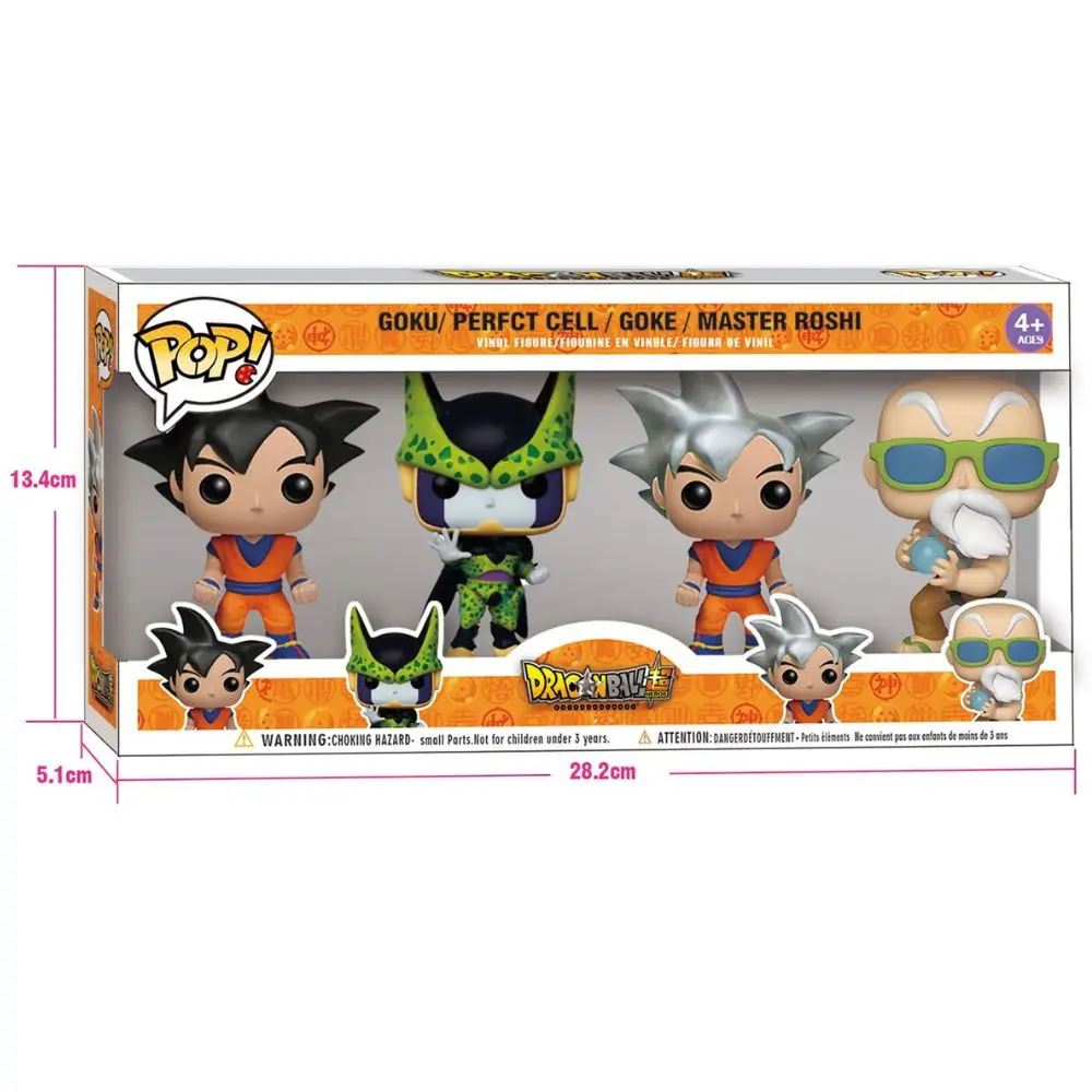 4pc/set Funko POP Messi  Dragon Ball Z Figure GOKU PERFT CELL MASTER ROSHI Vinyl Clint Action Figure Collectible Model Toys