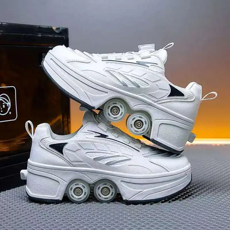 New winter clearance sale: Retractable roller skates with four wheels for improved winter sports performance.