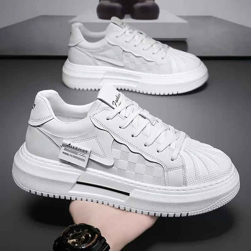 

Handmade Man Casual Shoes Natural Leather Platform Sneakers Retro Men's Sport Shoes Outdoor Camping Waliking Male 2025