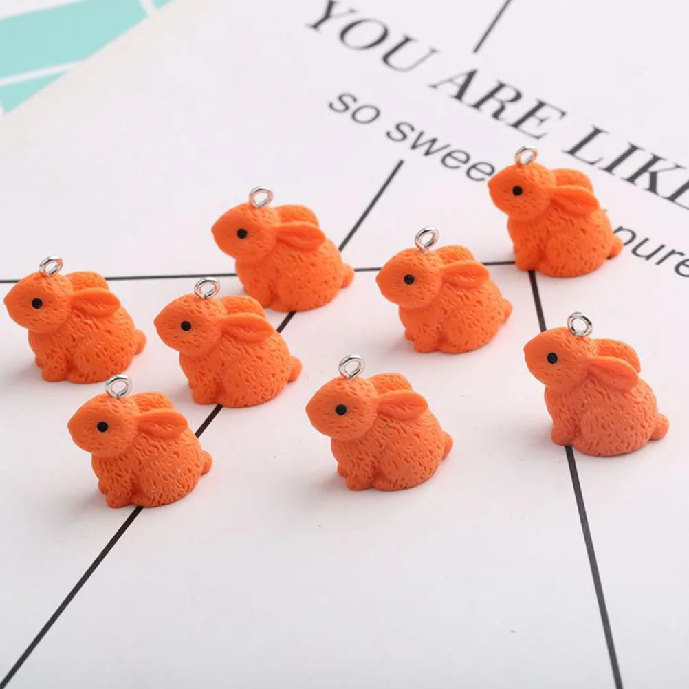 

20 Pcs Rabbit Earrings Pendant Charms Jewelry Making Resin Pendants Keychain DIY Supplies Lightweight Durable Craft Accessories