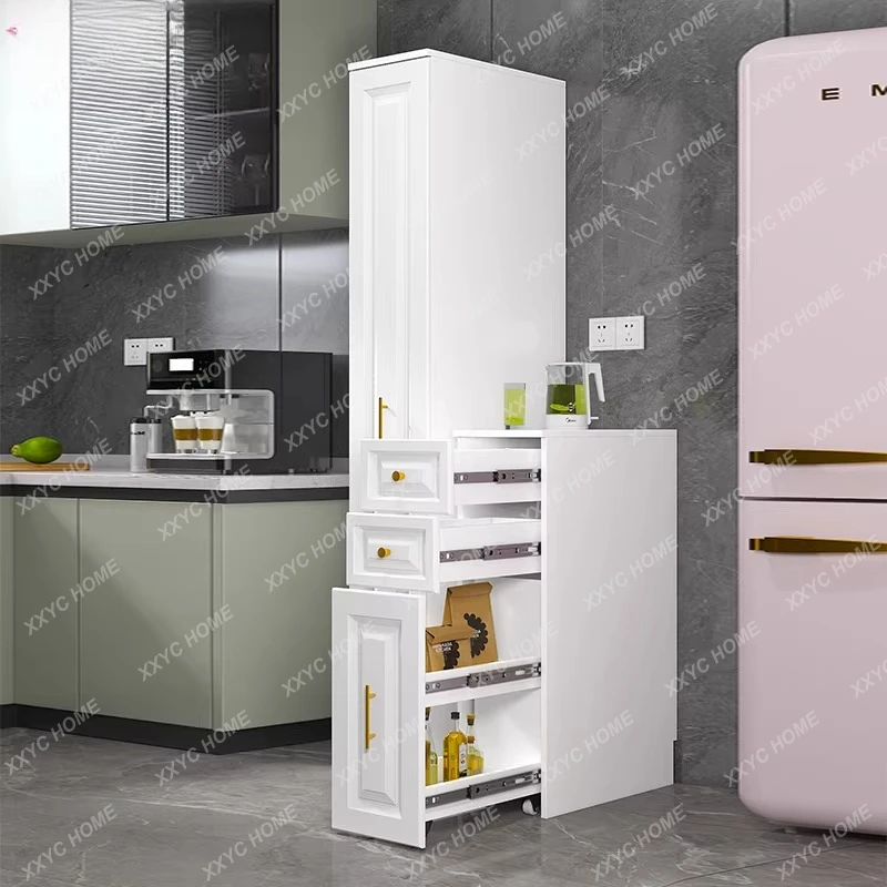 Kitchen gap storage sideboard cabinet with side pull-out drawers, narrow refrigerator gap shelf, wall-mounted storage cabinet G1