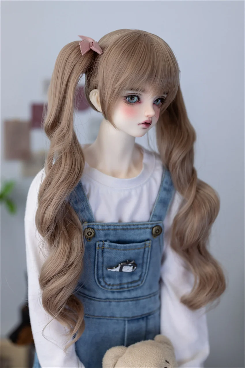 Bjd Tóc Giả 1/3 1/4 DD/Đồng Hồ MDD/TF XiongMei Nhiệt Độ Cao Lụa Tóc Giả Hổ Kẹp Đôi Đuôi Ngựa