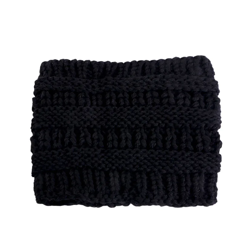 Knitting Woolen Wide Headband For Women Autumn Winter Headwrap Turban Hairbands With Holes Hat Keep Warm Female Ear Warmers