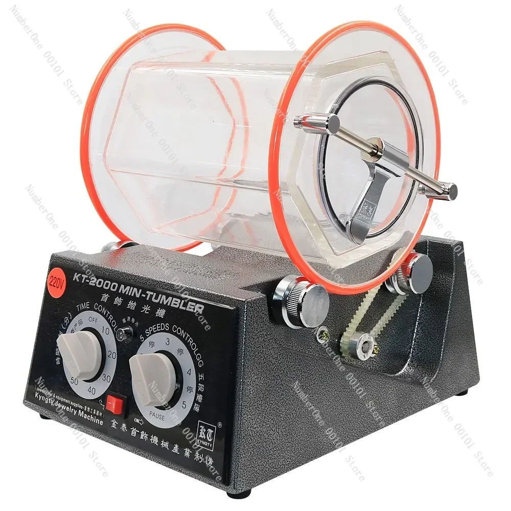 KT-2000 5Kg Drum Rotary Tumbler Jewelry Surface Polisher Finisher Polishing Finishing Machine 60W