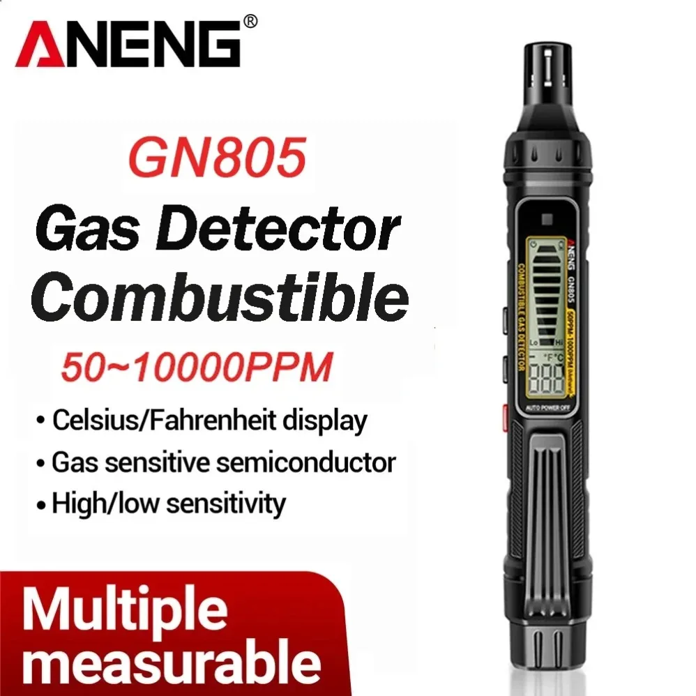 

ANENG Combustible Gas Detector Household Natural Gas Leak Detector 50~1000PPM Sound Alarm LPG Leak Detection Detector Tools