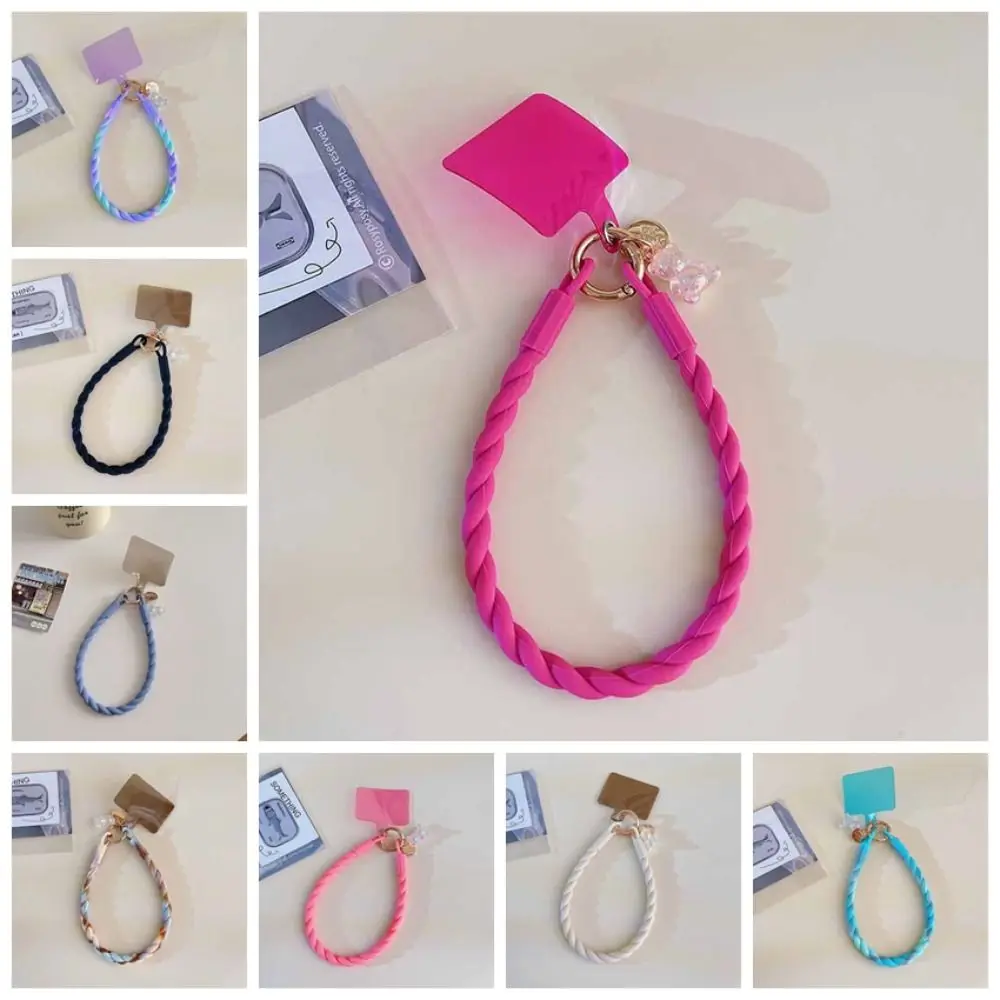 

Очаровательный ремешок для телефона с защитой от потери, светящийся медведь, цепочка из бисера для мобильного телефона, красочные короткие светящиеся ремни для телефона с медведем для девочек