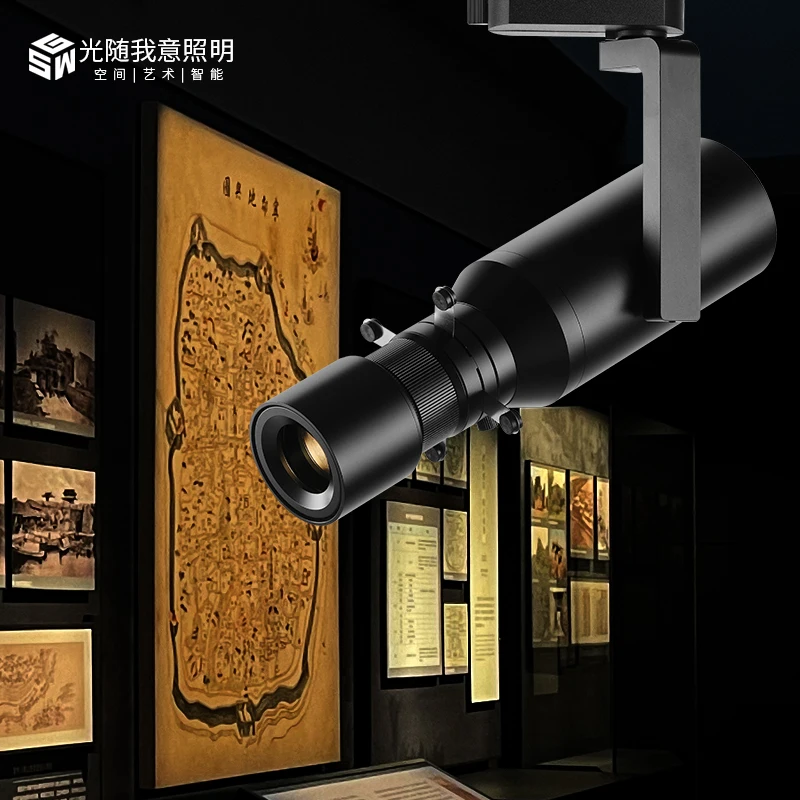 

18W Dimmable Spotlight Adjustable Aperture Modern Design Ceiling Mounted Directional Track Light Cob for Museum Art Gallery