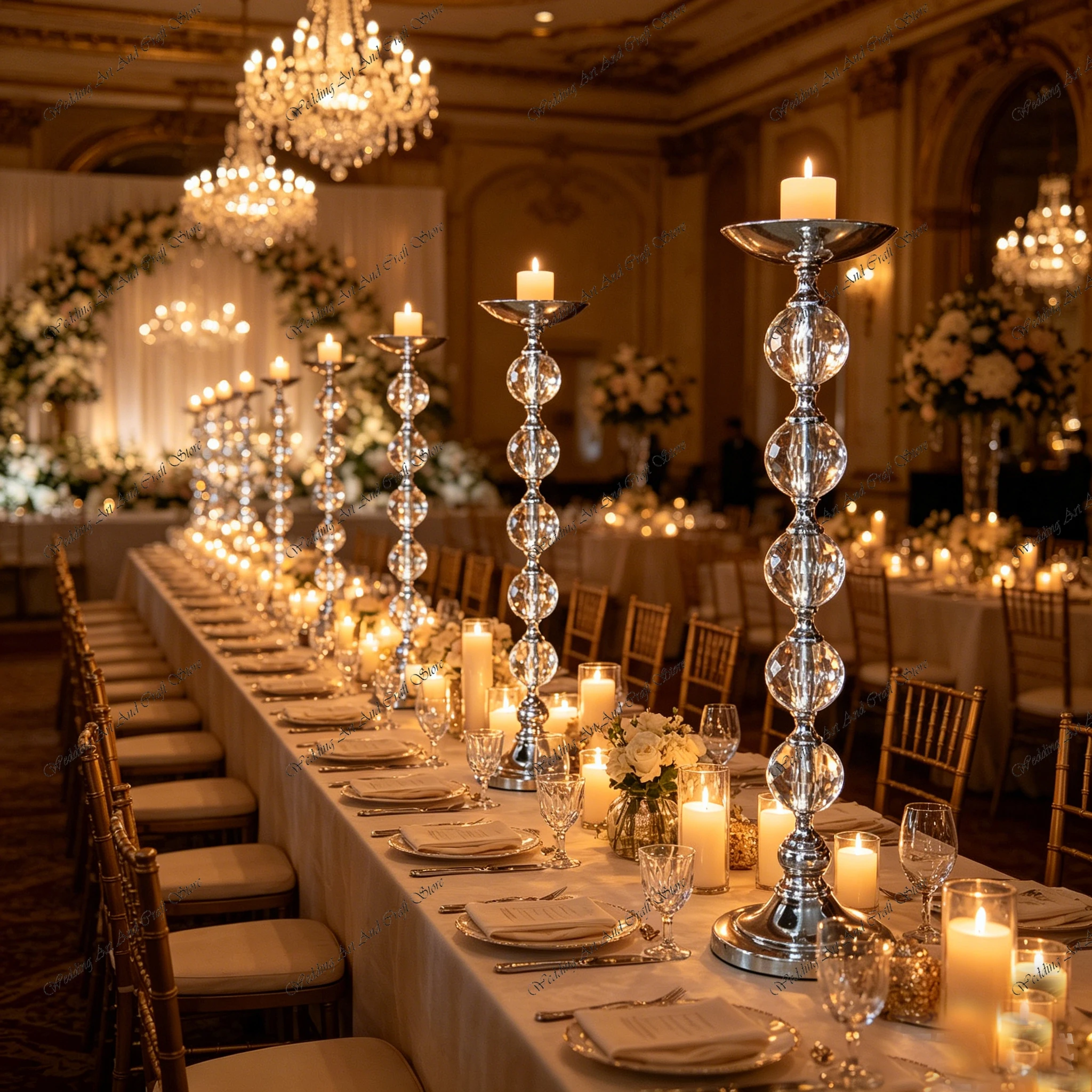 

10pcs f30 40-80cm Gold Metal Flower Display Stand Wedding Table Decor Valentine's Day Acrylic Candle Holder Stand ivy1082