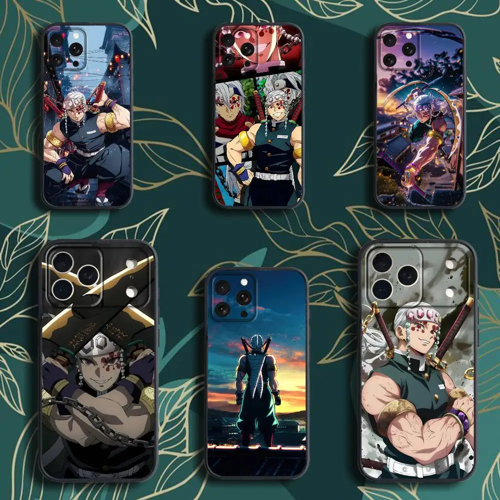 Anime T-Tengen U-Uzui Phone Case For iPhone 17,16,15,14,13,12,Pro,Max,Plus,E,SE4,Air,Mini Black Soft Box