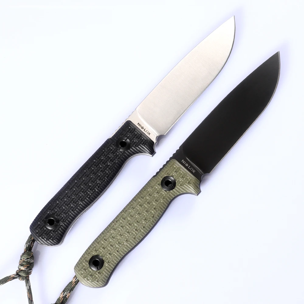 NINE THORN Survival Fixed Blade Fixed Knife D2 Camping Fishing Barbecue Knife Outdoor Survival Sheath Knife