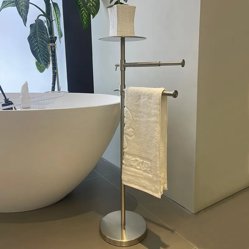 

Черная двойная вешалка для полотенец с поддоном, органайзер для ванной из нержавеющей стали, передвижная подставка для хранения в ванной, современный держатель для полотенец