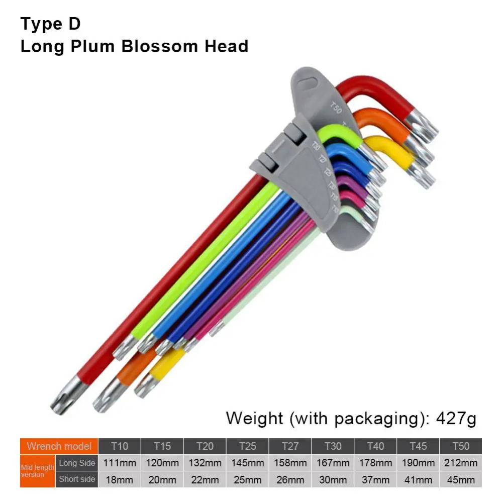 Multi size Allen Key Set Hex Wrench Screwdriver Set Colour Hexagon Spanner Ball End Tool L Type Hand Tools Kit