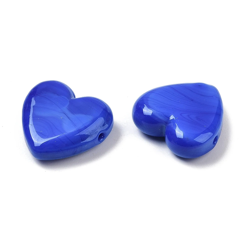 10 Stück handgefertigte mehrfarbige Herz-Glasperlen aus Lampwork-Glas, Valentinstagsgeschenk, 19–20 x 6,5–7 mm für die Herstellung von DIY-Schmuck – Detail 24