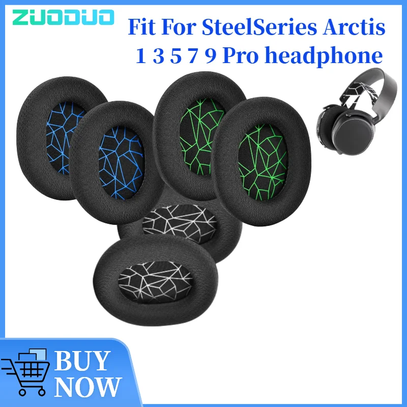 

ZUODUO Protein Leather Earpads Cushions for SteelSeries Arctis 1 3 5 7 9 Pro Headphones, Replacement Ear Pads Headset