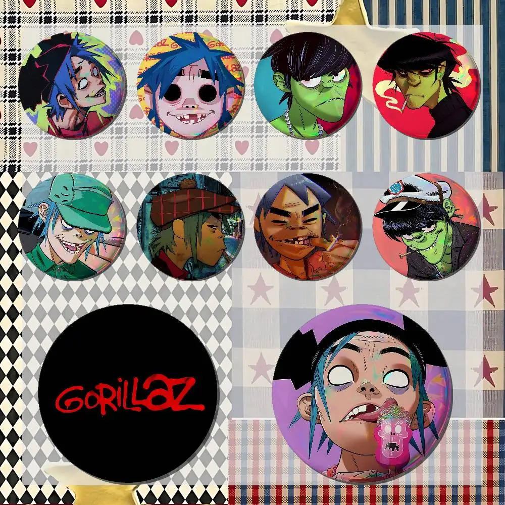 V-Virtuals Band G-Gorillazs Badges Tinplate Soft Button Pin Brooch Metal Badge Custom Jewelry Accessories Hat Bag Lapel