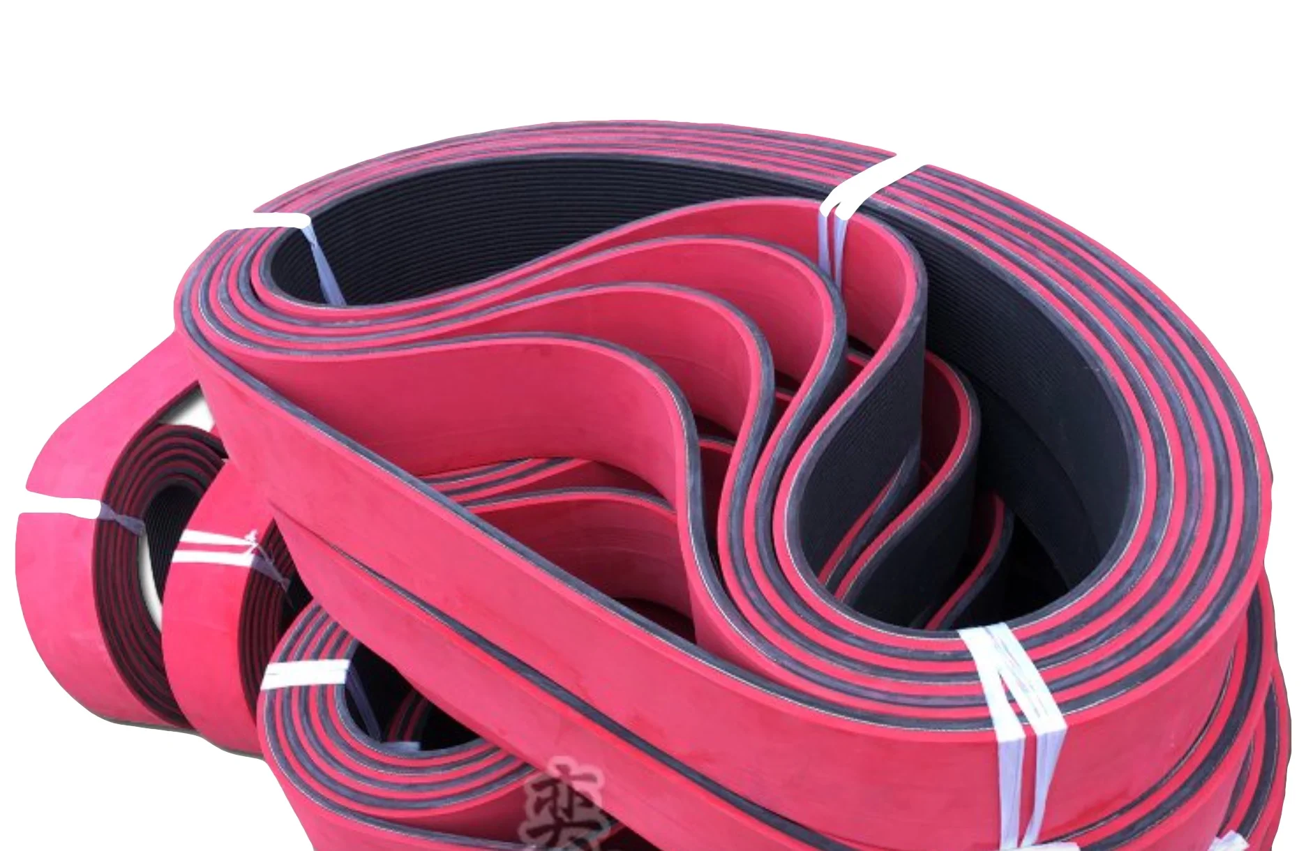 2pcs 17PL1140*12-18PL1600*15 Tractor Belt Wear-resistant Red Rubber Traction Flat Belt Groove Industrial Belt