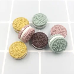 Miniatura Resina Cream Biscuit Cabochões, Fake Food, Scrapbooking, Embelezamento DIY, Artesanato Decoração, Costas Planas, 20Pcs