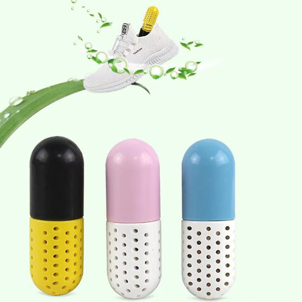 

1pc Deodorizing Capsule Abs Breathable Hollow Design For Shoe Cabinet Drawer Suitcase Pink Capsule Shaped Shoes Deodorizer