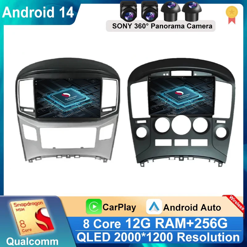 Android 14 For Hyundai H1 Grand Starex i8000 TQ 2007-2015 5G Car Radio CarPlay Multimedia Player Autoradio Navigation GPS 360