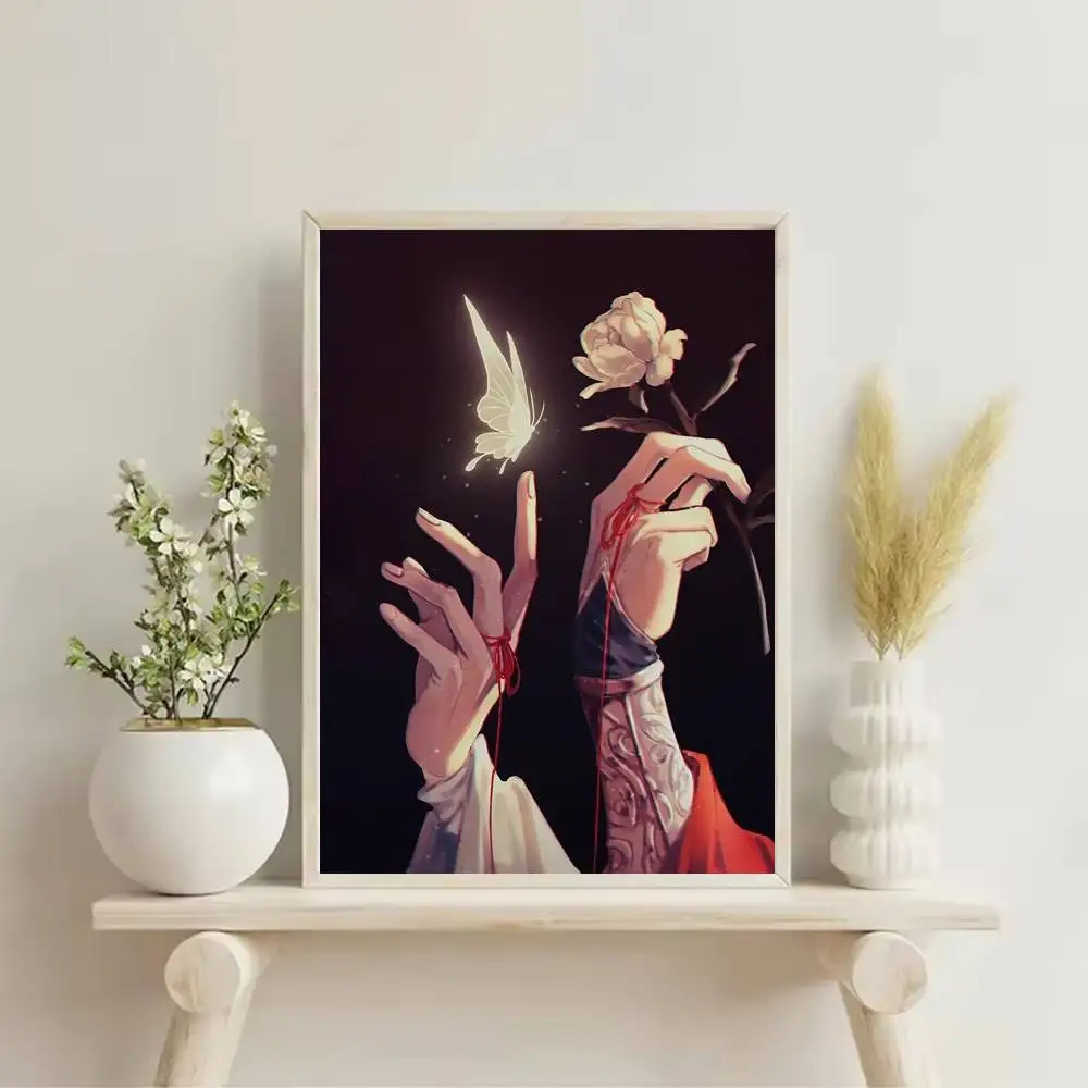 Hot anime Heaven Official's Blessing Poster Self-adhesive Art Waterproof Paper Sticker Coffee House