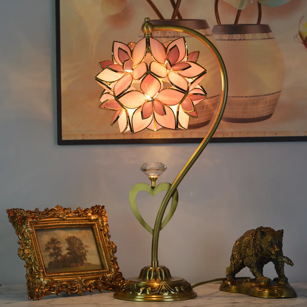 Petal Pink Flower Lamp Internet Celebrity Desk Lamp