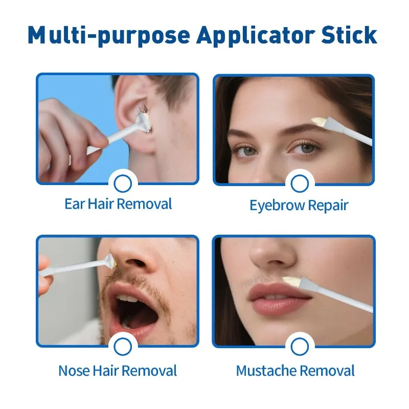 【NEW A39M】 200Pcs Nose Wax Sticks Disposable Nose Waxing Stick Ear Hair Removal For Men Women Nostrils Ears Face Cleaning