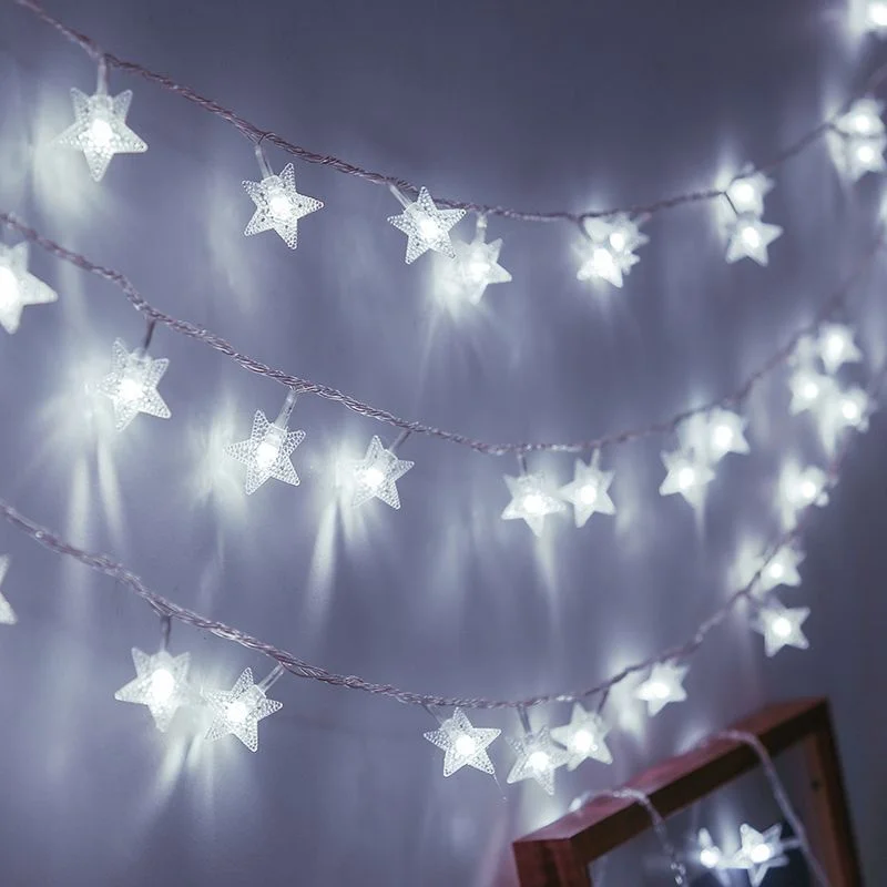 

Star LED String Lights Wedding Party Room Ramadan Home Eid Mubarak Indoor Wall Ornaments Holiday Lighting AA Battery Powered