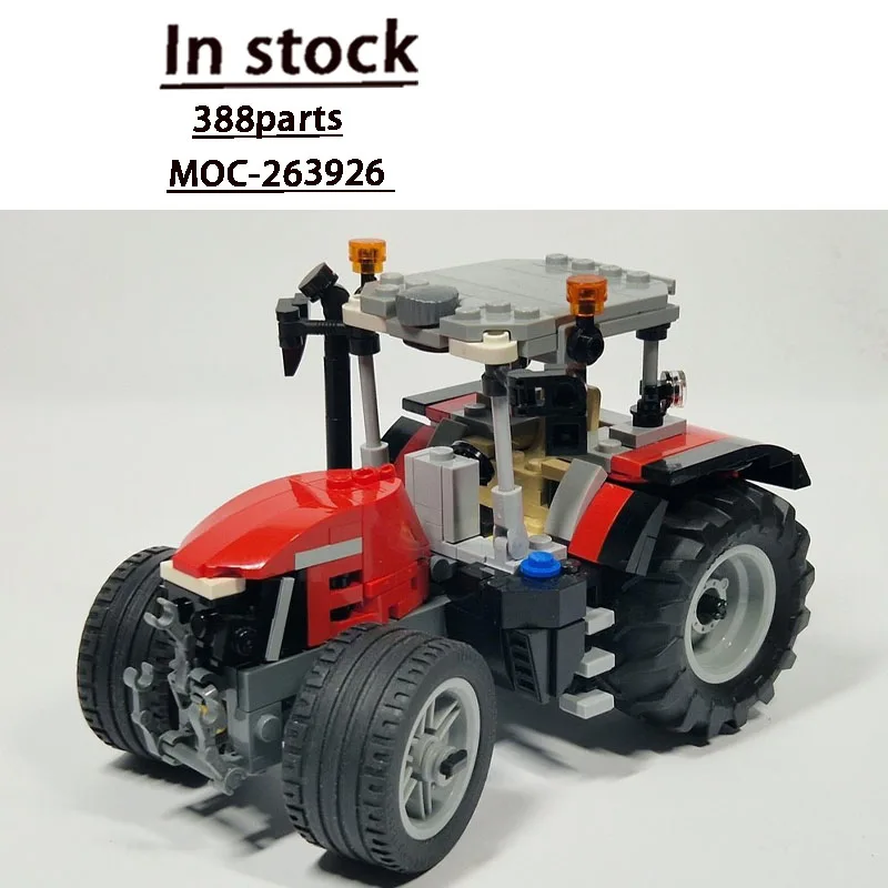 MOC-263926 City Farm Agricultural Tractor Building Block Model, 388 Parts, Boys' and Kids' Birthday & Christmas Toy Gift