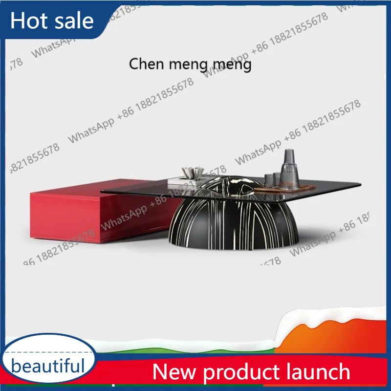 

A3020 Журнальный столик, комбинированный журнальный столик для гостиной, дома, небольшой квартиры, итальянский минималистичный креативный художественный стеклянный журнальный столик высокого класса