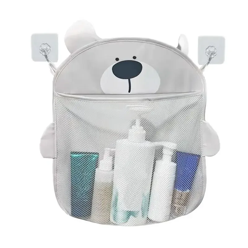 Bolsa de malla para ducha con forma de Animal de dibujos animados para bebé, juguetes de baño, organizador de almacenamiento colgante para el baño, bolsa de red para juguetes de agua para niños