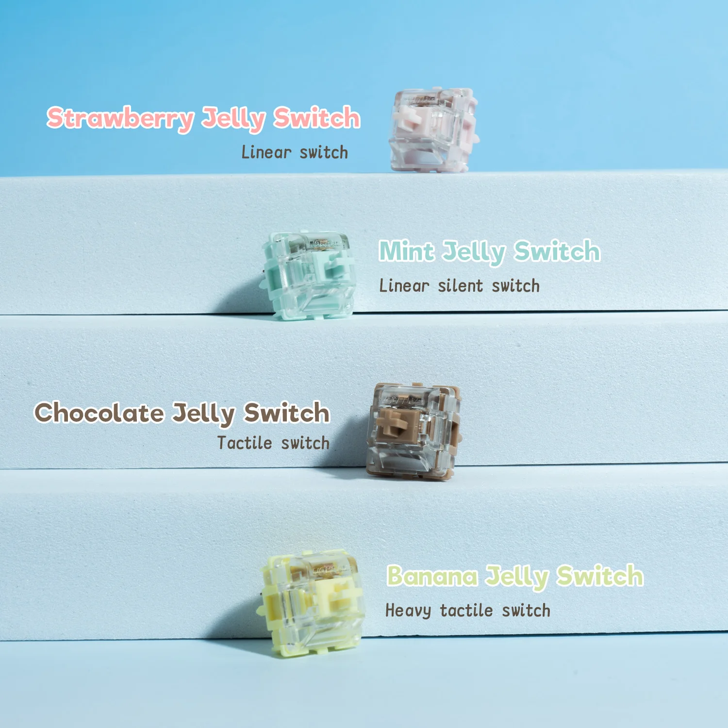 GATERON Jelly Series Switch Linear Tactile Slient Linear Pre Lubed RGB Customized DIY Hot Swap Mechanical Keyboard Gaming Office