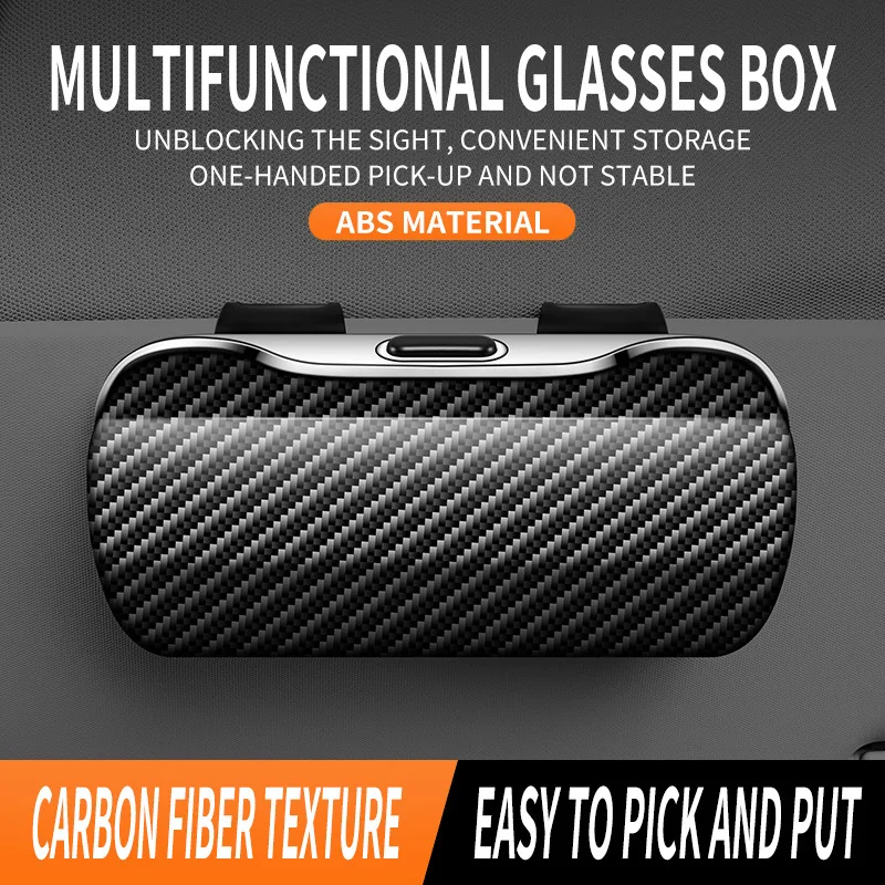 Car Glasses Box One Touch Open Sun Glasses Car Sun Visor Storage Place Box for Car Premium Feeling Car Glasses Holder