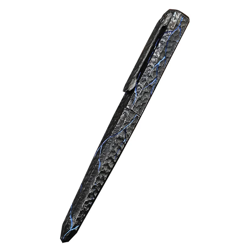 

1PC EDC Hand-Carved Titanium Alloy Tactical Pen Cracked Rock Tungsten Steel Self-Defense Pen Self-Defense Signing Pen