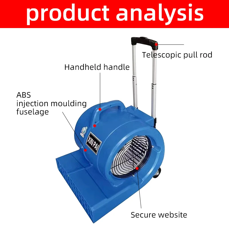 2025Air Mover Ventilatore a 3 velocità Ventilatore per tappeti Asciugatrice per tappeti commerciale Asciugatrice per pavimenti Asciugatrice per pavimenti Asciugatrice per pavimenti