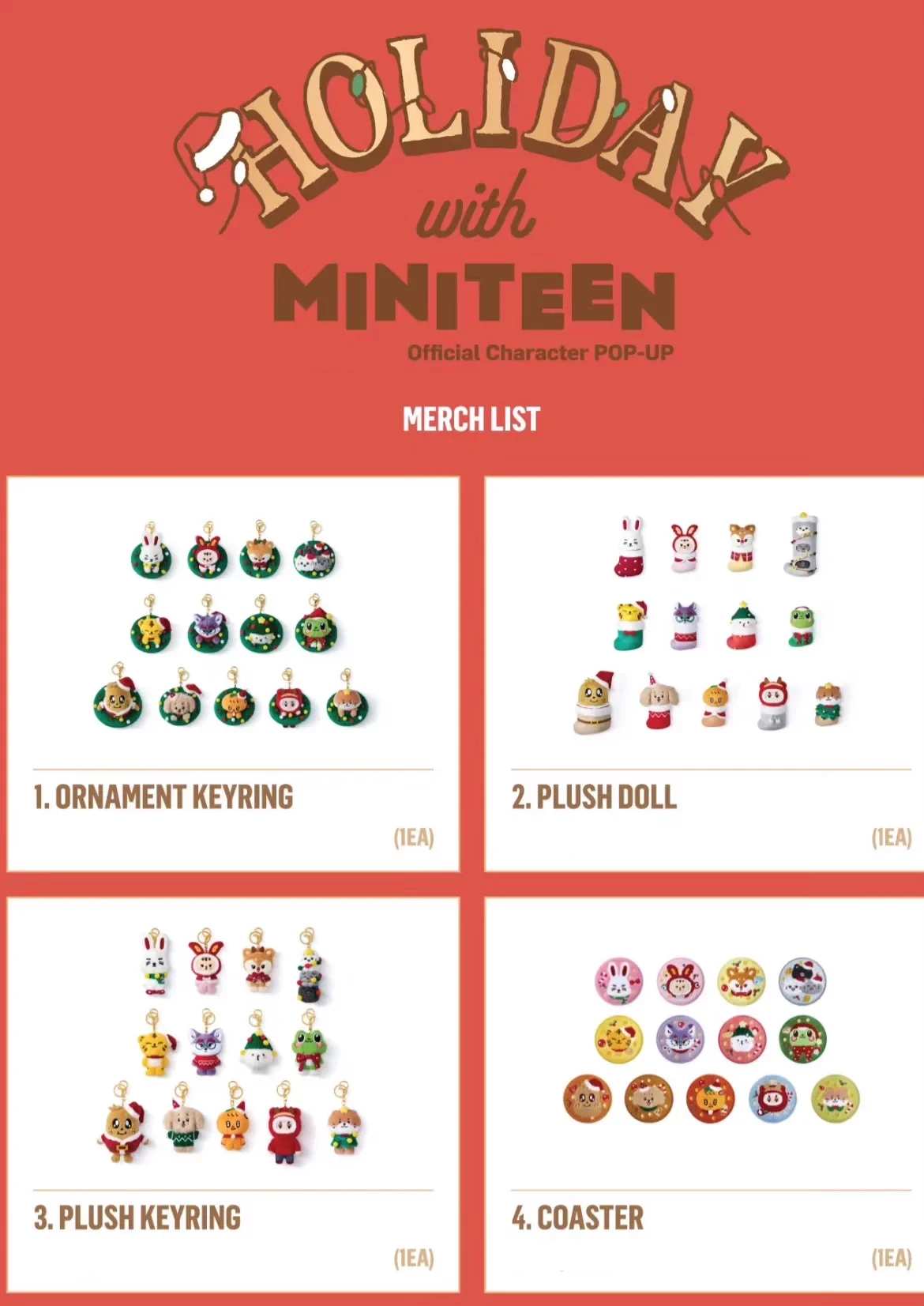 

Holiday with miniteen JOSHUA JEONGHAN keyring WONWOO MINGYU coaster sticker figurine card official original character pre sale