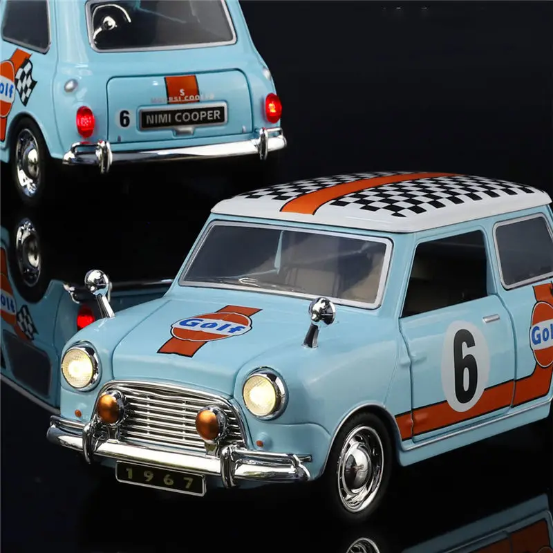 1:32 Morris Mini Cooper S Alloy Classic Sports Car Model Diecast
