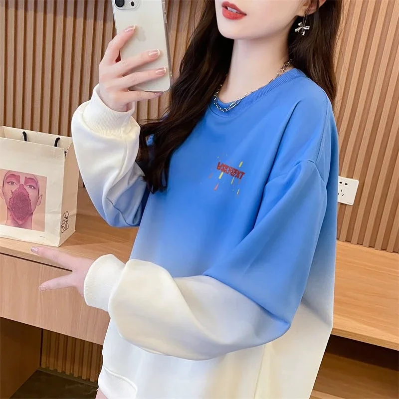 타이다이 배기 여성 풀오버 탑스 스포츠 한국 Y2K 긴팔 이모 신상 스웨트셔츠 여성용 2025 트렌드 일본 K팝 스트리트웨어