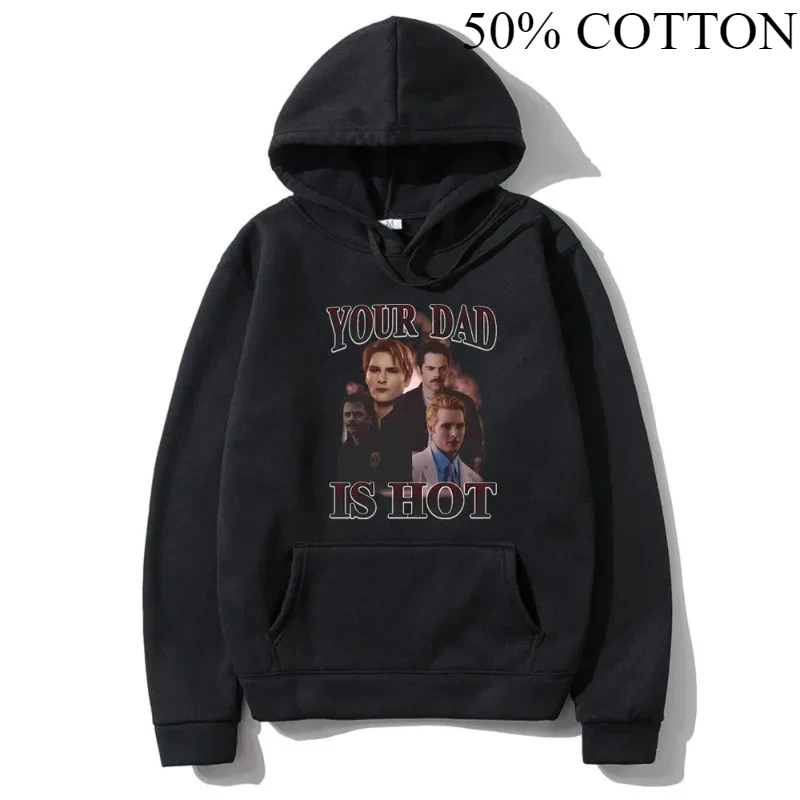 والدك هو الساخن الشفق تشارلي و كارلايل طباعة هوديي م كم طويل قمصان سويت شيرت بقلنسوة للجنسين كول ملابس الشارع الشهير Y2K