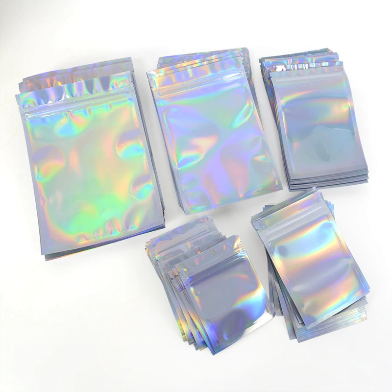 20/40Pcs Holographic Laser Bag Wedding Candy Gifts Self-Sealing Packaging Ziplock Bag Birthday Party Decor Jewelry Storage Pouch