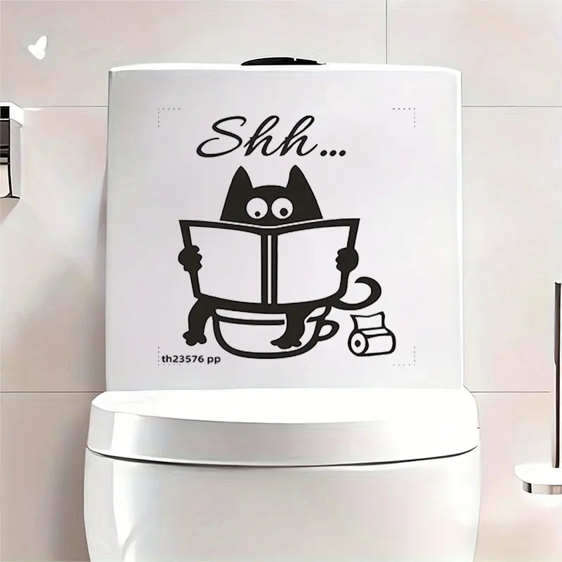 1Pc Fun Animal-Themed Toilet Wall Sticker, Cute 