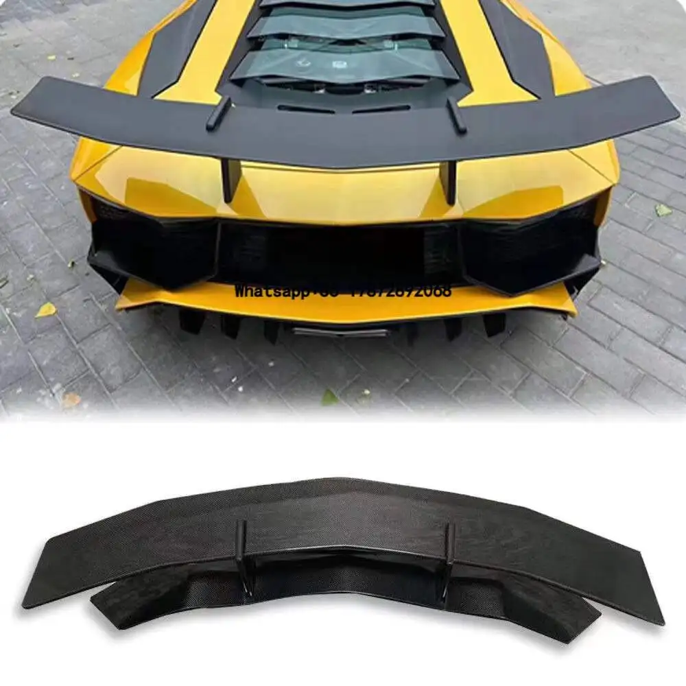 For  LP700 to LP750sv Style Carbon Fiber Rear Spoiler Replacement with Single Deck Polished Finish